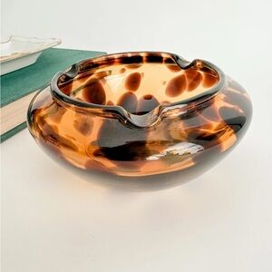 Vintage Tortoise glass ashtray